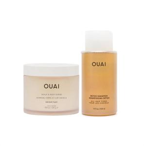 imageOUAI Detox Duo  Clarifying Detox Shampoo with Apple Cider Vinegar ampamp Keratin  Foaming Scalp ampamp Body Scrub Exfoliator that Cleanses and Removes Buildup  SulfateFree Hair Care 2 Count 10 oz88oz