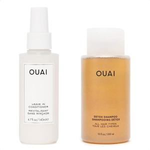 imageOUAI Hair Styling ampamp Treatment Bundle  Includes LeaveIn Conditioner ampamp Detox Shampoo  Hair Care Products for Styling Smoothing Adding Hair Shine ampamp Removing Product Build Up 2 Count 47 Oz10 Oz