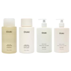 imageOUAI Healthy Hair ampamp Hand Bundle  Fine Hair Shampoo Conditioner Hand Wash ampamp Lotion  Hydrating Body Care Set 4 Count 2x 10oz2x 16oz