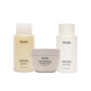 imageOUAI Medium Hair Bundle  Shampoo 10 Oz Conditioner 10 Oz ampamp Hair Treatment Masque 8 Fl Oz with Shea Butter Keratin and Panthenol  Paraben Phthalate and Sulfate Free