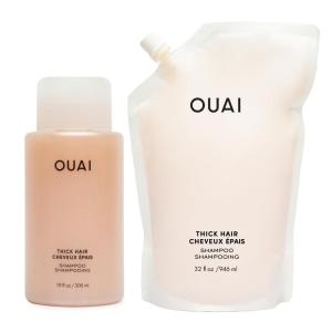 imageOUAI Thick Shampoo  Refill  Moisturizing Shampoo with Keratin Marshmallow Root Shea Butter ampamp Avocado Oil for Thick Hair  Strengthens ampamp Hydrates  Sulfate Free 2 Count 10 Oz32 Oz