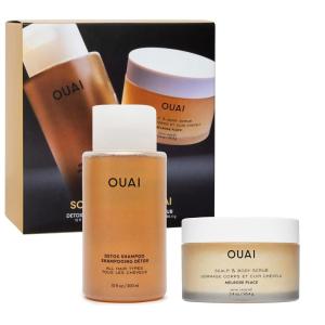 imageOUAI Scrub It All AOUAI Hair Care Set  Clarifying Shampoo ampamp Exfoliating Body Scrub Duo  Hair Care Kit with Detox Shampoo ampamp Travel Size Body Scrub 2 Count