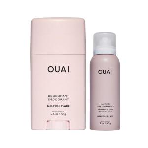 imageOUAI Fresh ampamp OnTheGo Melrose Place Bundle  AluminumFree Deodorant 25oz  Super Travel Size Dry Shampoo 2oz  24Hour Odor ampamp Oil Control with LongLasting Melrose Place Scent