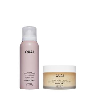 imageOUAI Melrose Place Travel Essentials  Super Dry Shampoo 2 oz  Scalp ampamp Body Scrub 34 oz  Refresh Roots ampamp Smooth Skin Wherever You Go