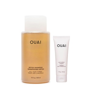image:imageOUAI Detox Shampoo  Clarifying Shampoo for Build Up Dirt Oil Product and Hard Water  Apple Cider Vinegar amp Keratin for Clean Refreshed Hair  SulfateFree Hair Care 10 ozDetox Shampoo Full Size  AntiFrizz Creme Deluxe Set
