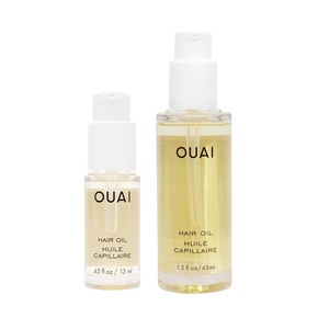 image:imageOUAI Hair Oil Full Size amp Travel Size  Heat Protectant Serum amp Smoothing Treatment  Ama Galanga Root Baobab amp Borage Oils  Frizz Control Shine Boost 450F Heat Shield 15 oz  045 oz 2 Count2 Count Pack of 1